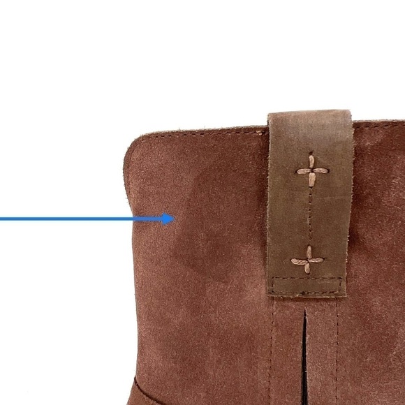 New Lucky Brand Kamaree Western Cowboy Bootie Chocolate Brown Suede Size 8.5 - Picture 8 of 10